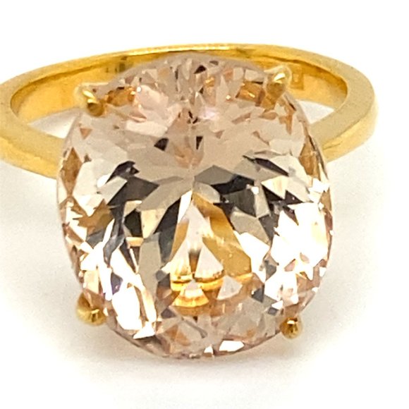 Certified Imperial Topaz 13.56ct Solid 22K Ring - Picture 7 of 8